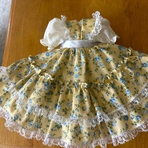 Madame Alexander “Amy” Floral Yellow Doll Dress with Lace Trim!